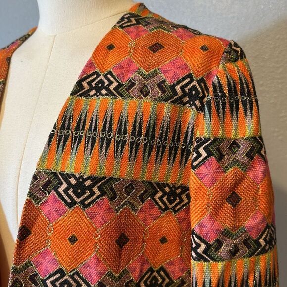 Blank London Colorful Geometric Open Front women’s Jacket size L - Picture 2 of 11